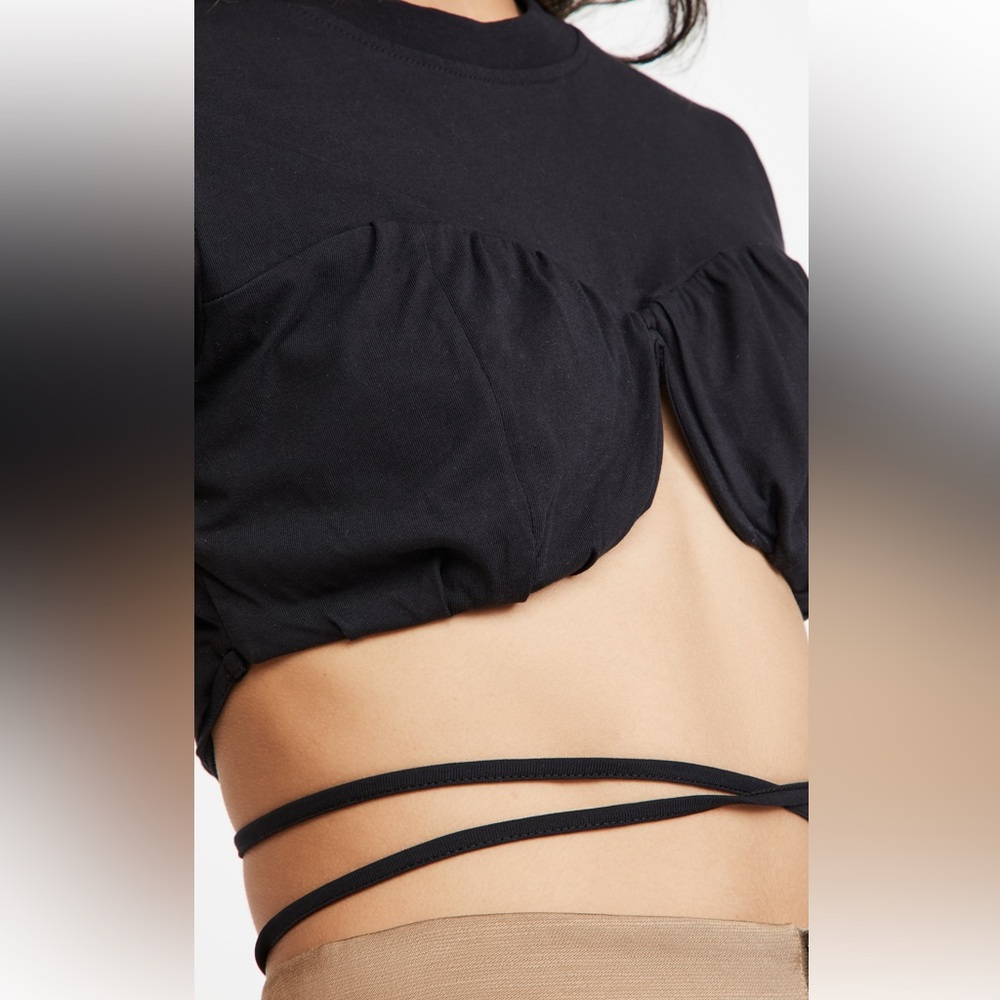 NWT Jacquemes Baci Tee Shirt in Black. - Picture 6 of 9